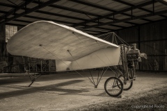 vintage beriot xi airplane in hanger